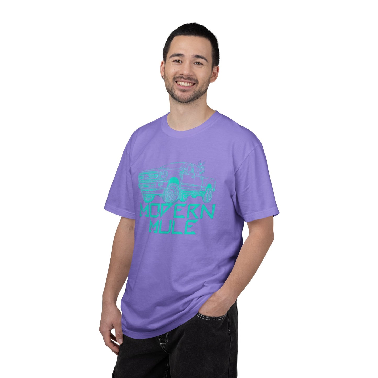 Modern Mule Truck T-Shirt — 'Modern Mule' Graphic Tee with Mini Donkey Back Art