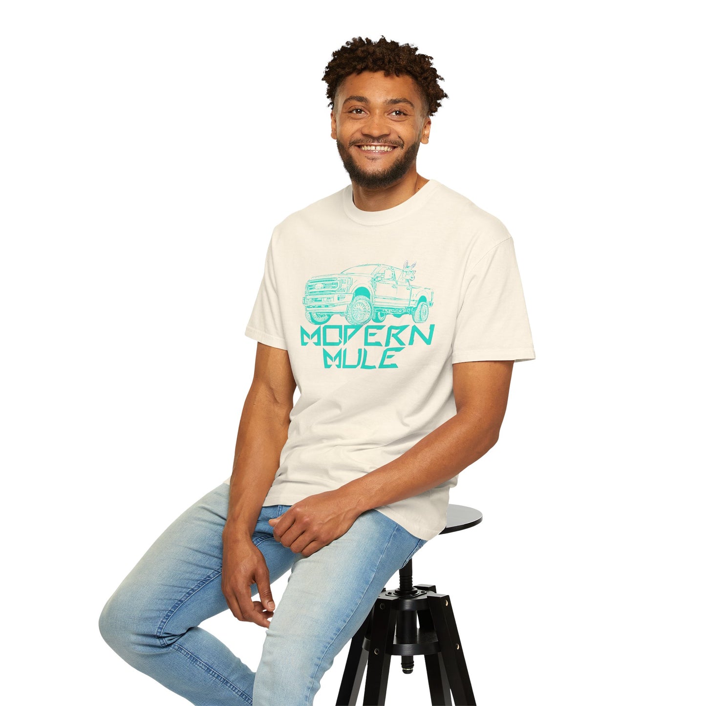 Modern Mule Truck T-Shirt — 'Modern Mule' Graphic Tee with Mini Donkey Back Art