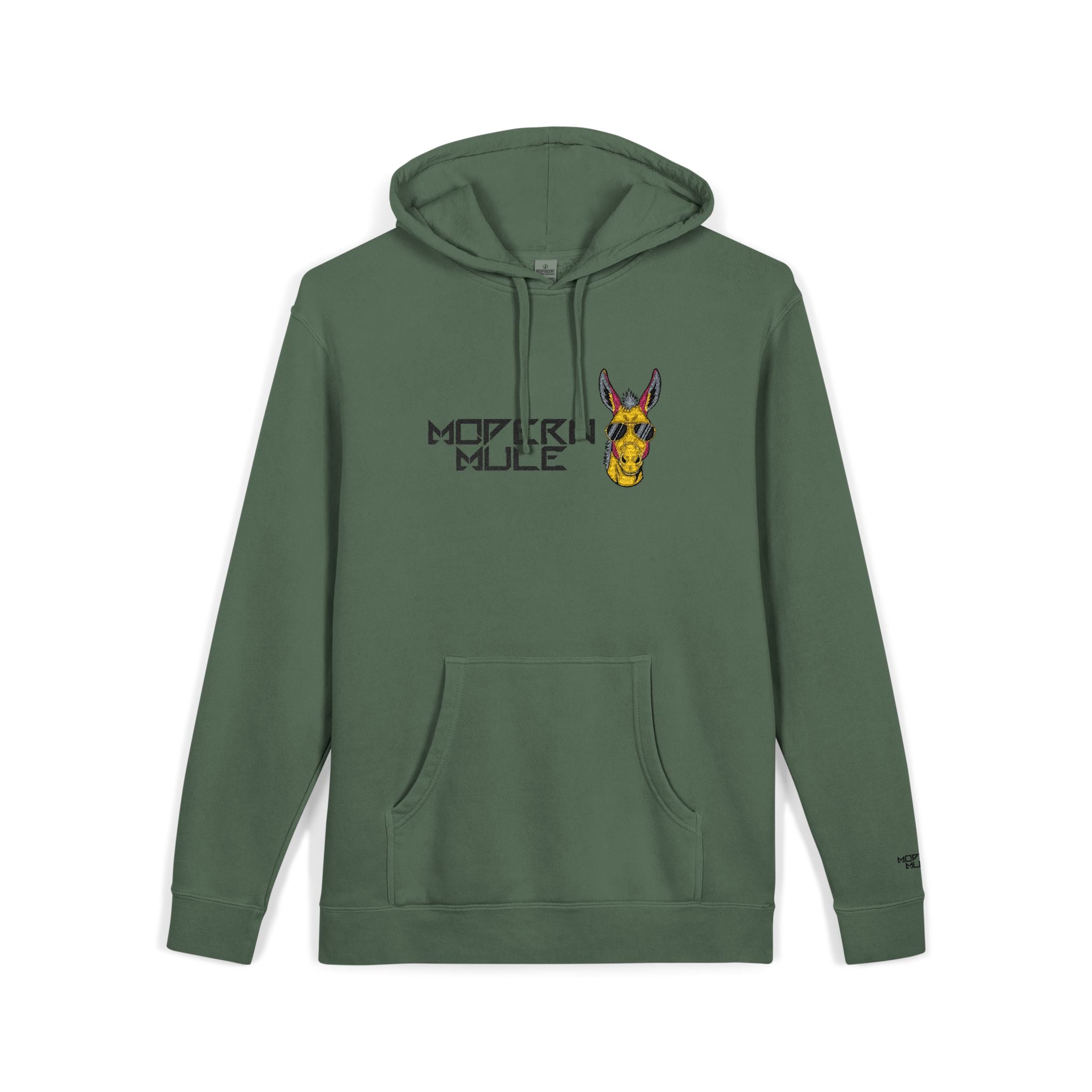 Modern Mule Funny Hoodie — Pigment-Dyed Casual Pullover