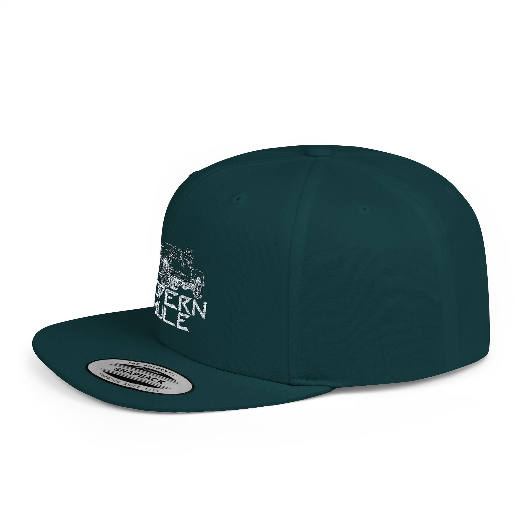 Teal Emblem Ford Diesel Truck Flat Bill Snapback — "Modern Mule"