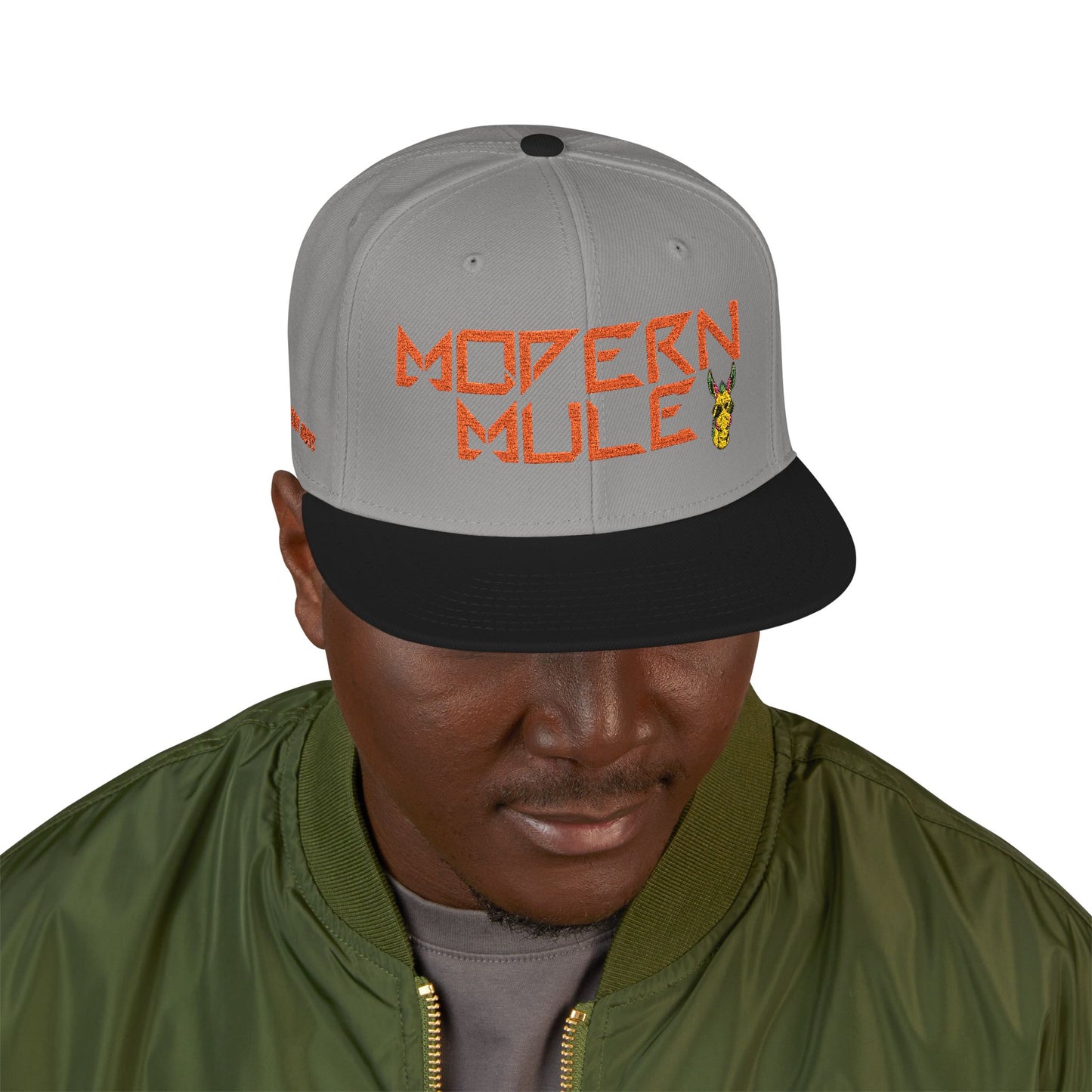 Snapback Hat — "Modern Mule Haulin' Auss" Embroidered Diesel Truck Design