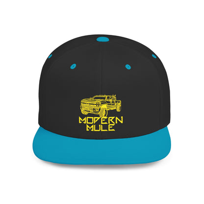Modern Mule Diesel Truck Lime Green Logo Flat Bill Snapback