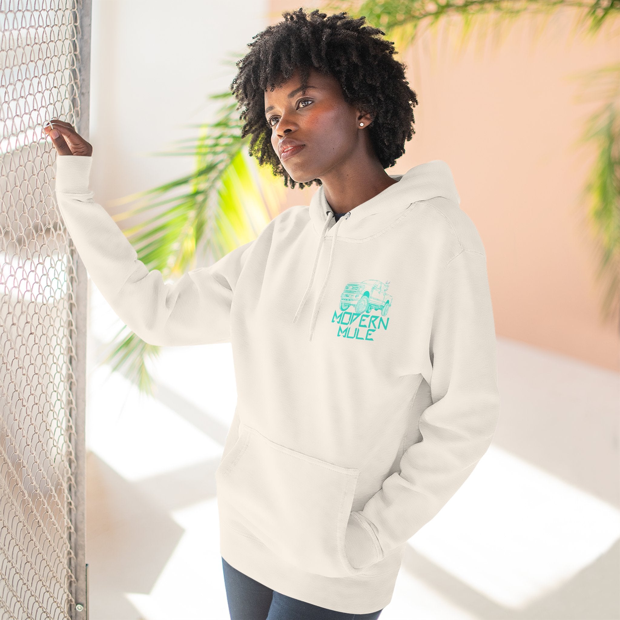 Modern Mule Logo Hoodie — Minimal Graphic Fleece Pullover