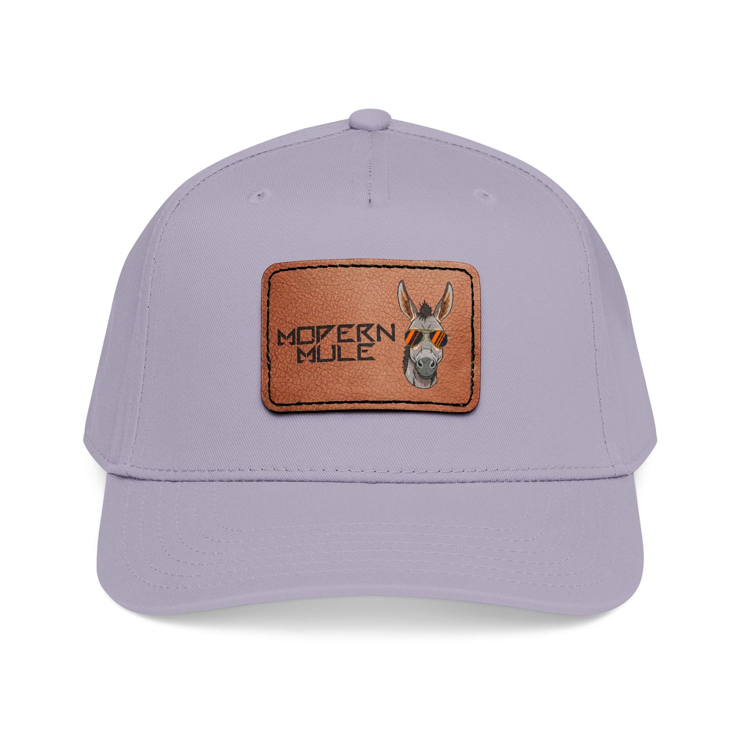 Mid Profile Baseball Cap with Leather Patch (Rectangle)