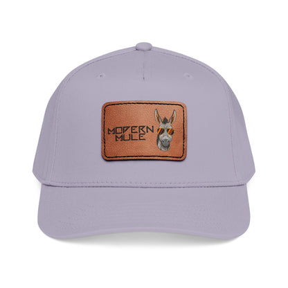 Mid Profile Baseball Cap with Leather Patch (Rectangle)