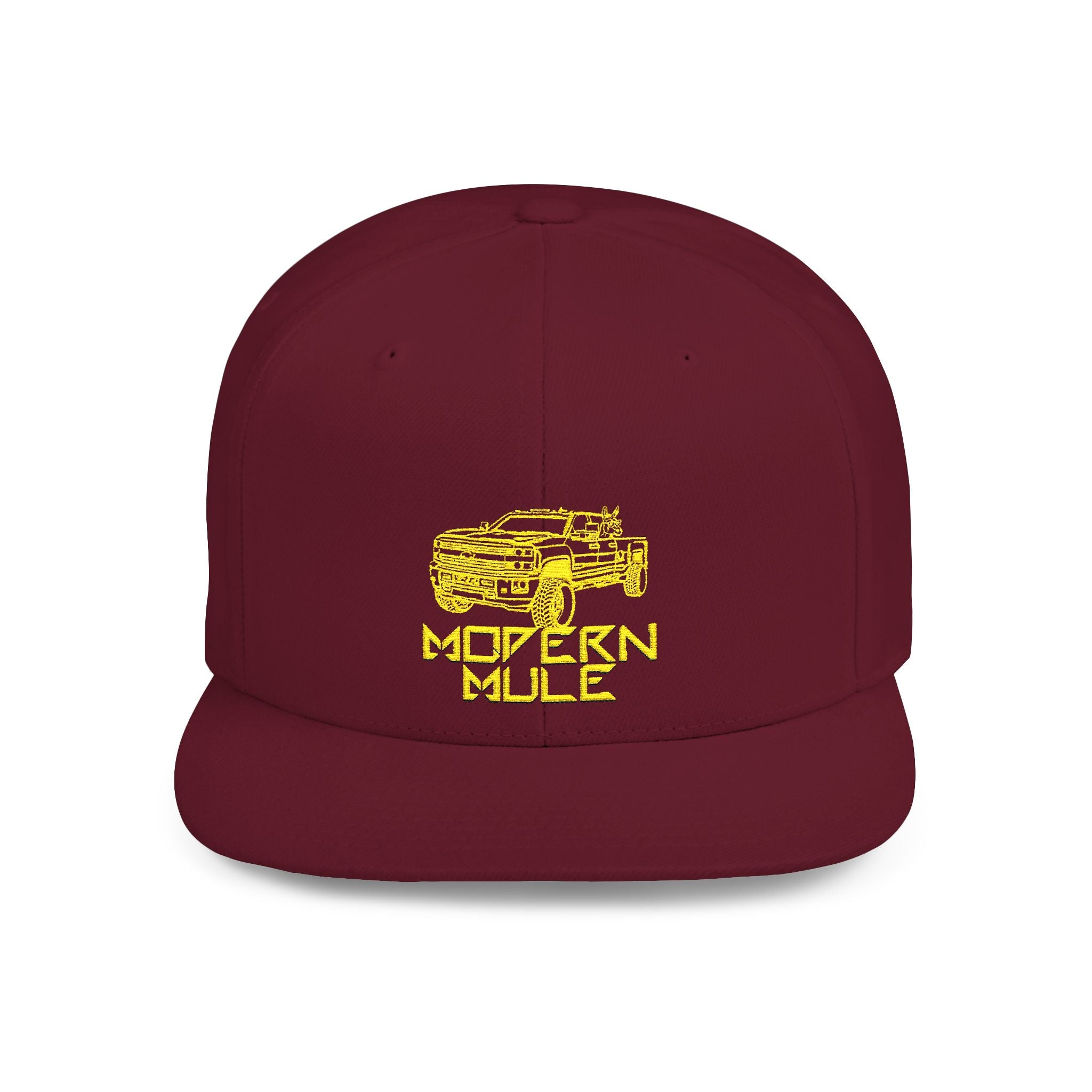 Modern Mule Diesel Truck Lime Green Logo Flat Bill Snapback