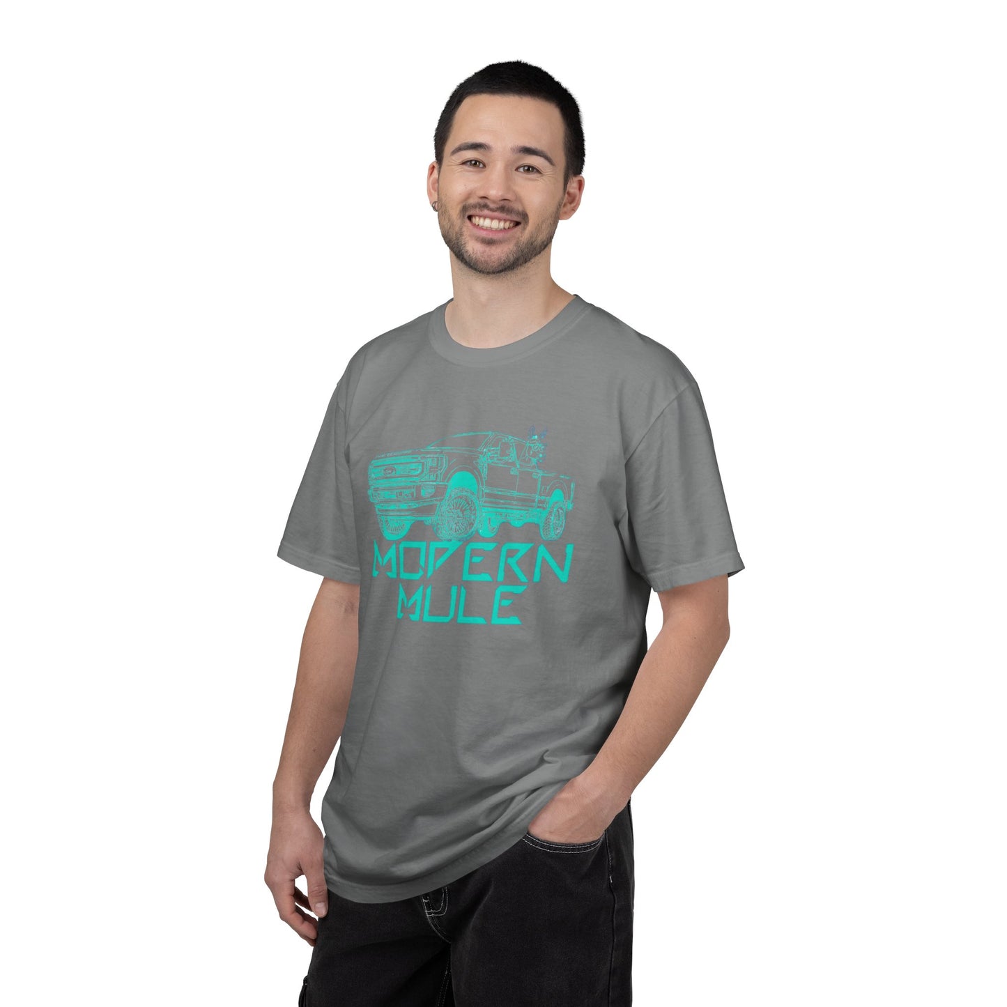 Modern Mule Truck T-Shirt — 'Modern Mule' Graphic Tee with Mini Donkey Back Art
