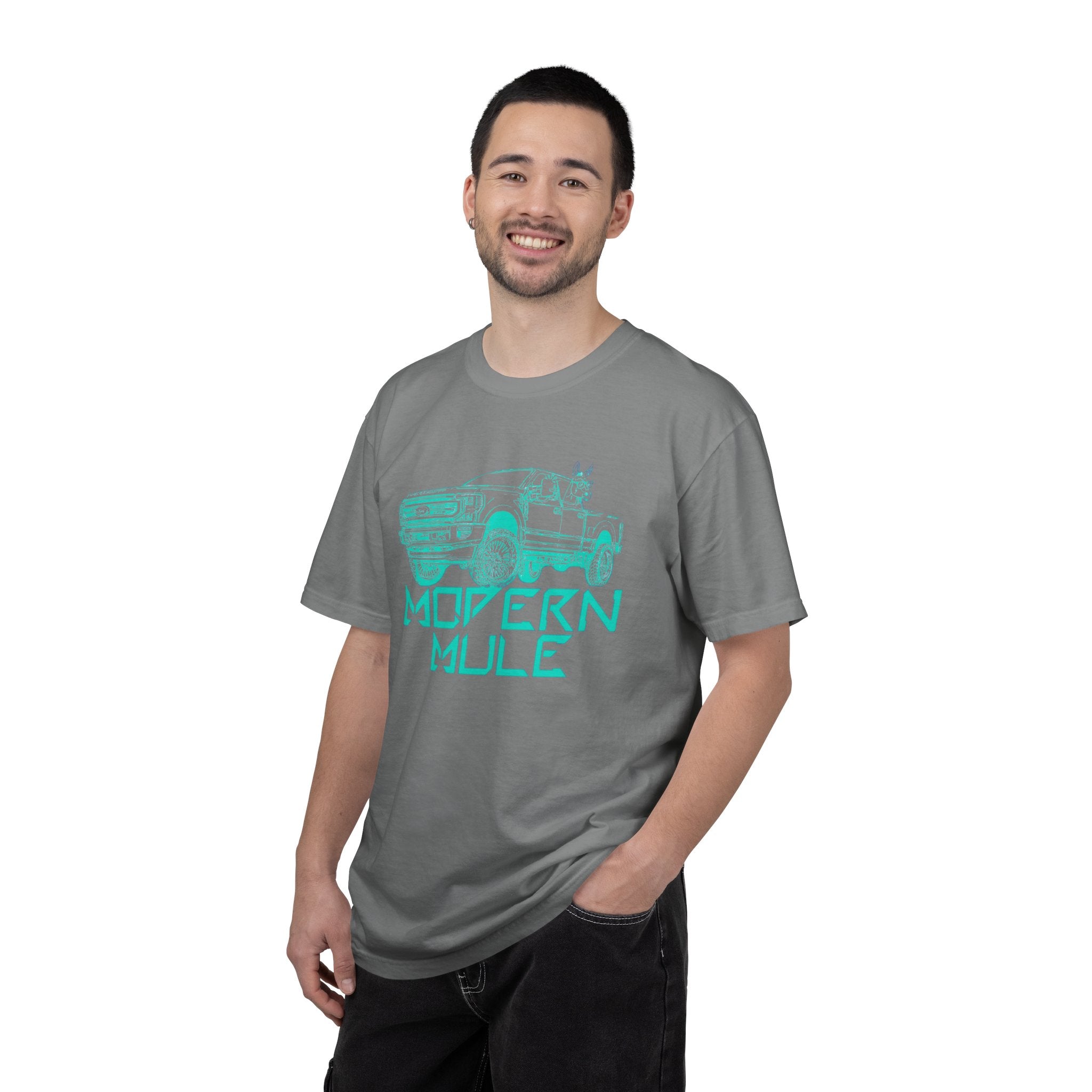 Modern Mule Truck T-Shirt — 'Modern Mule' Graphic Tee with Mini Donkey Back Art