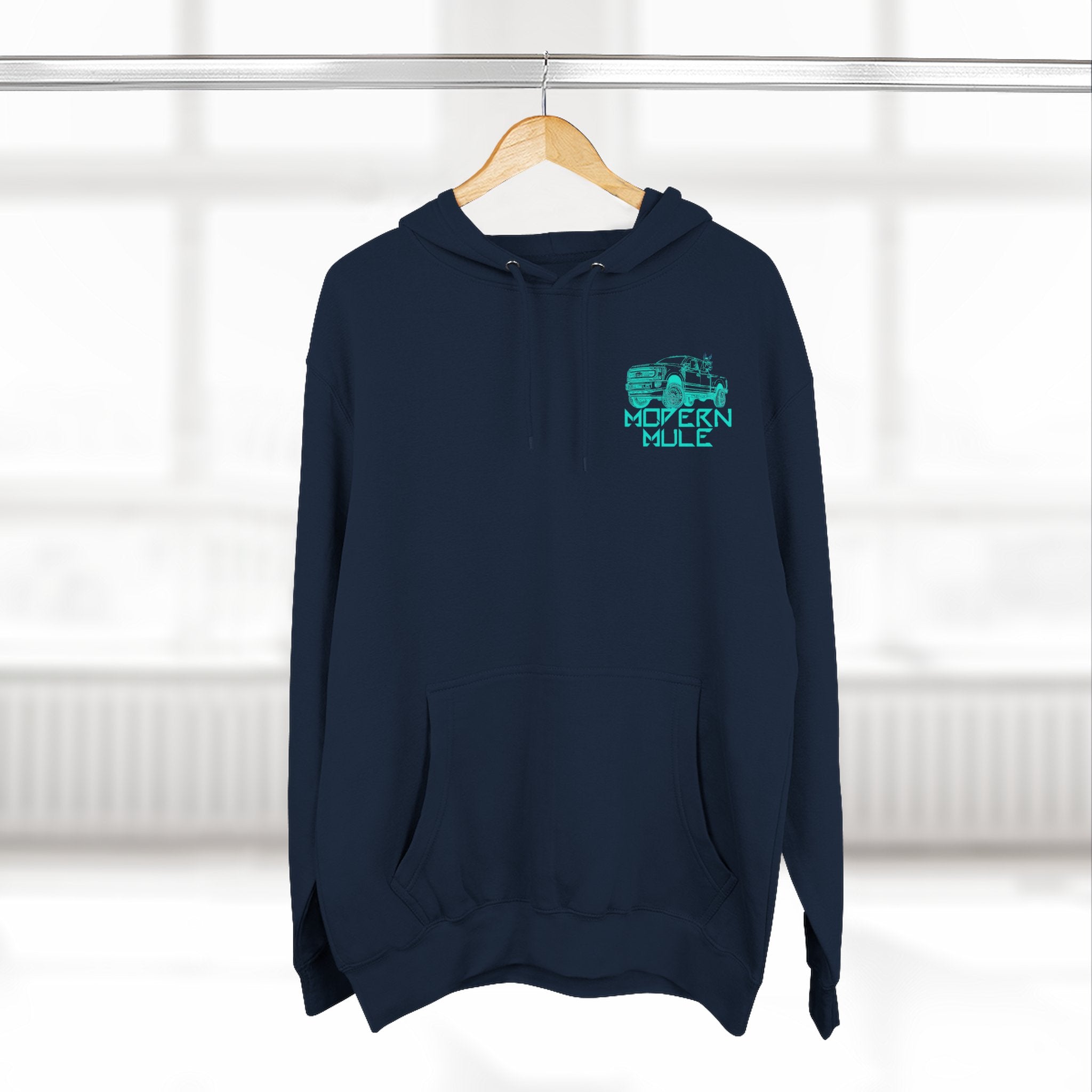 Modern Mule Logo Hoodie — Minimal Graphic Fleece Pullover