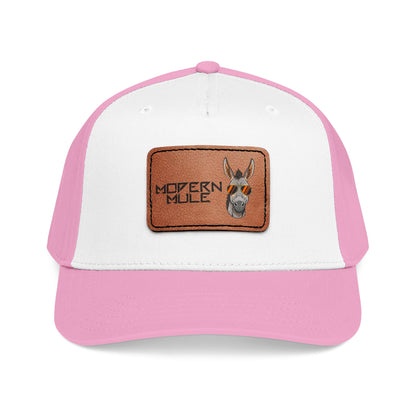 Mid Profile Baseball Cap with Leather Patch (Rectangle)