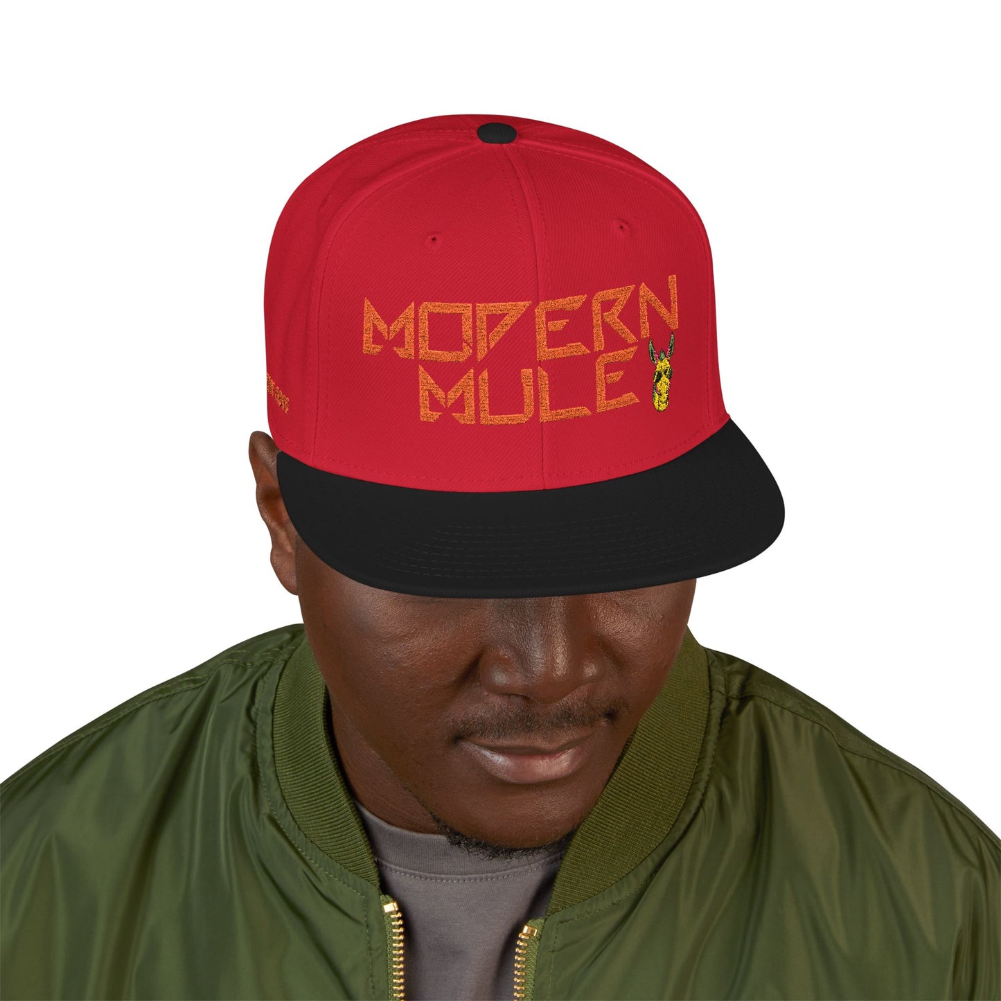 Snapback Hat — "Modern Mule Haulin' Auss" Embroidered Diesel Truck Design