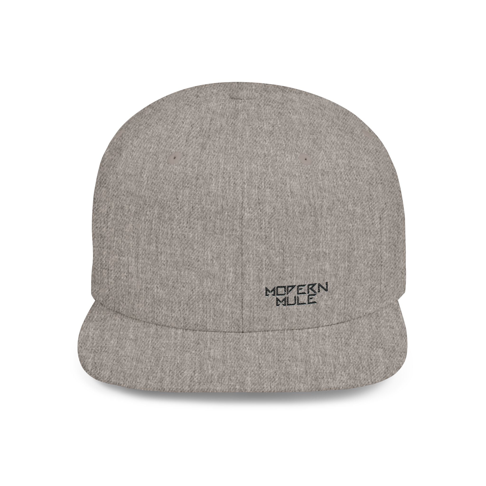 Modern Mule Flat Bill Snapback Hat — Minimal Embroidered Streetwear Cap