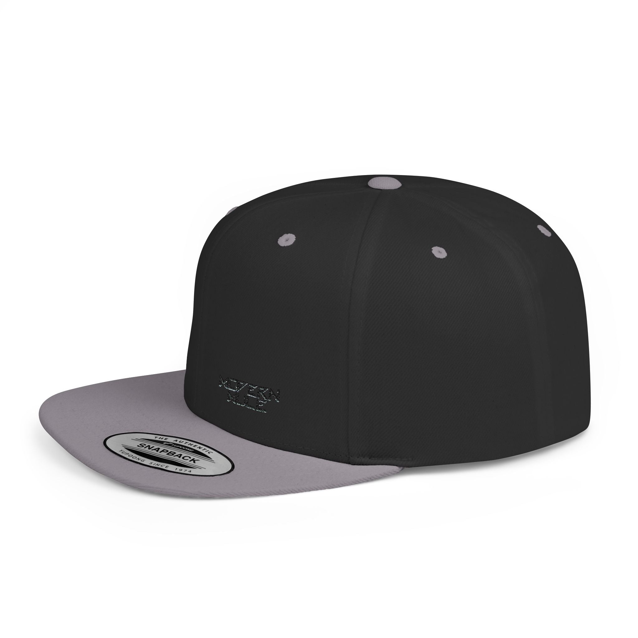 Modern Mule Flat Bill Snapback Hat — Minimal Embroidered Streetwear Cap
