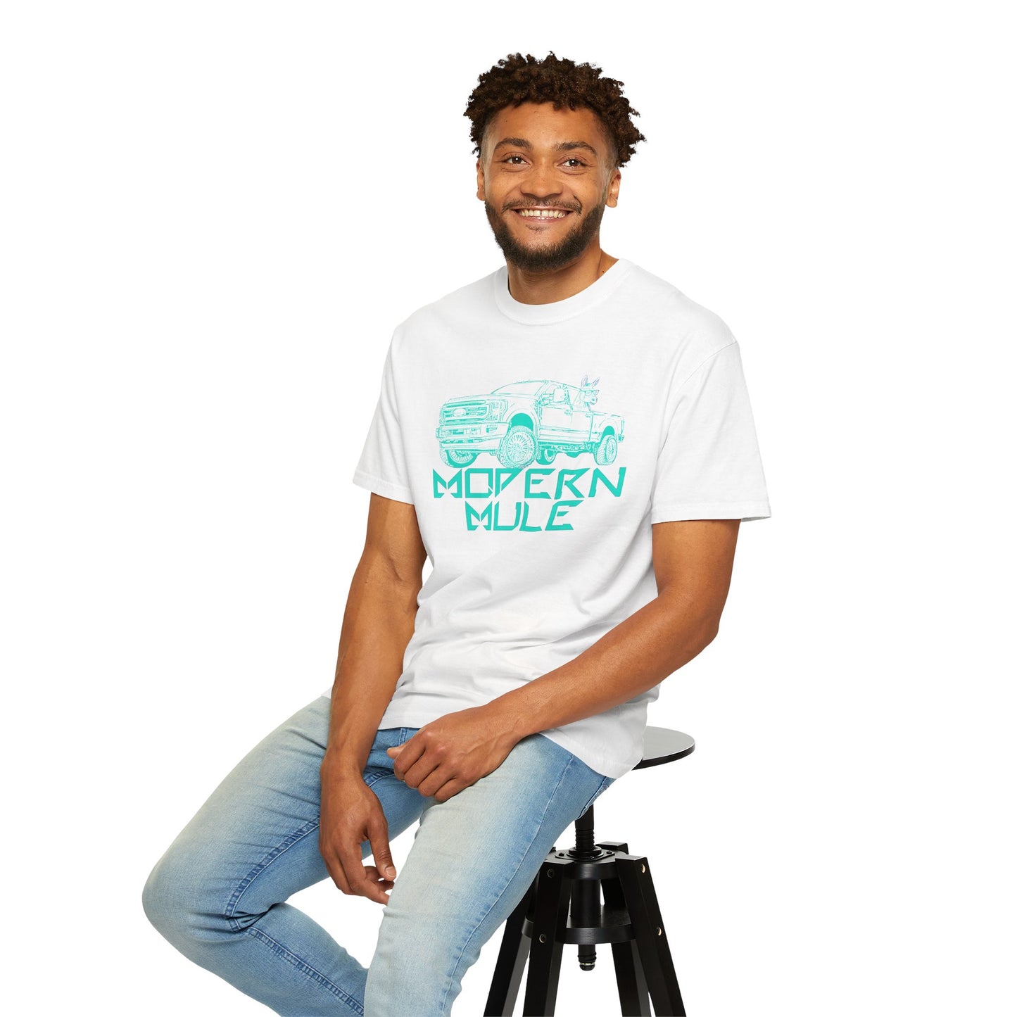 Modern Mule Truck T-Shirt — 'Modern Mule' Graphic Tee with Mini Donkey Back Art