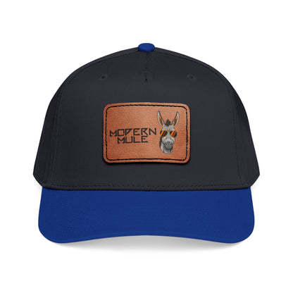 Mid Profile Baseball Cap with Leather Patch (Rectangle)