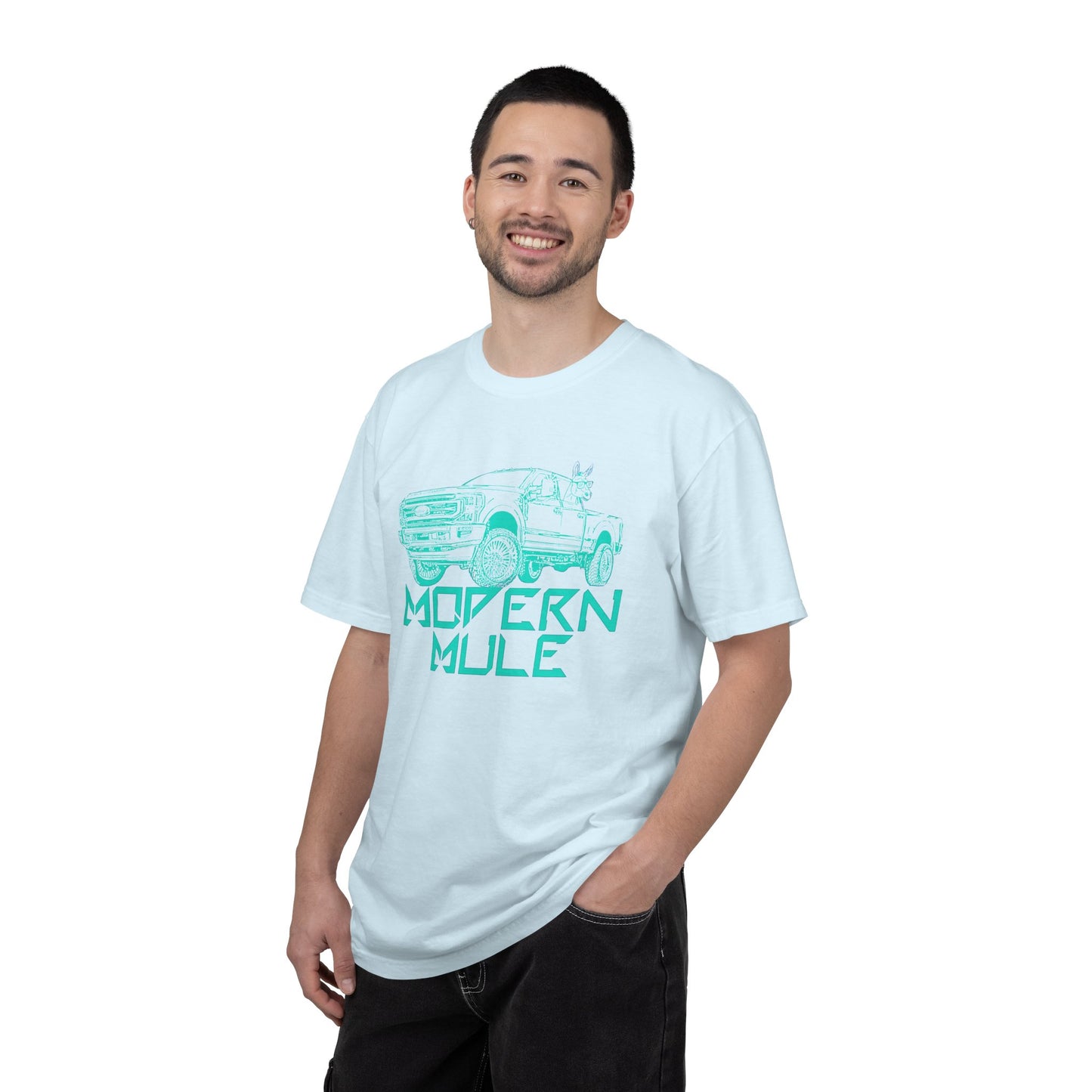 Modern Mule Truck T-Shirt — 'Modern Mule' Graphic Tee with Mini Donkey Back Art