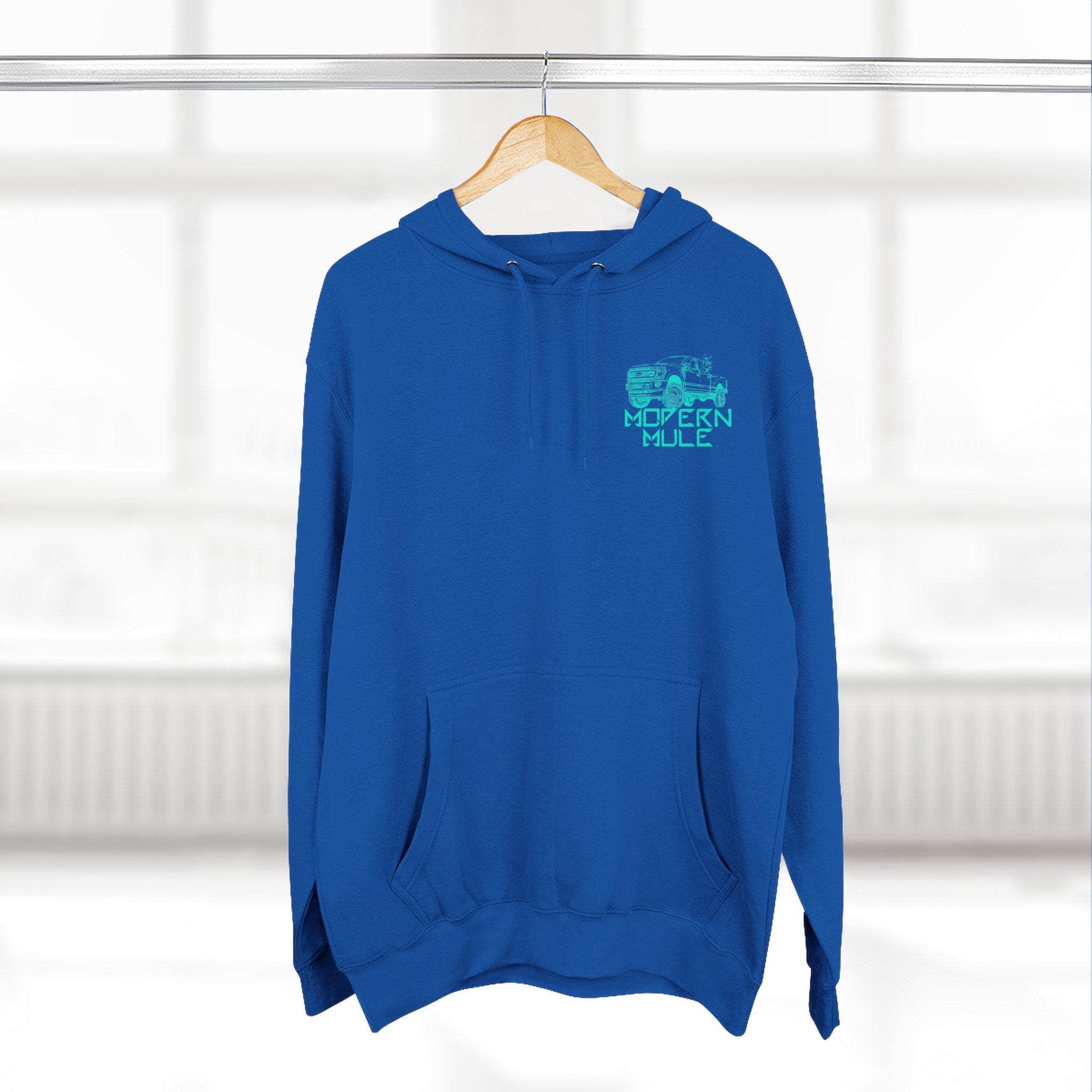 Modern Mule Logo Hoodie — Minimal Graphic Fleece Pullover