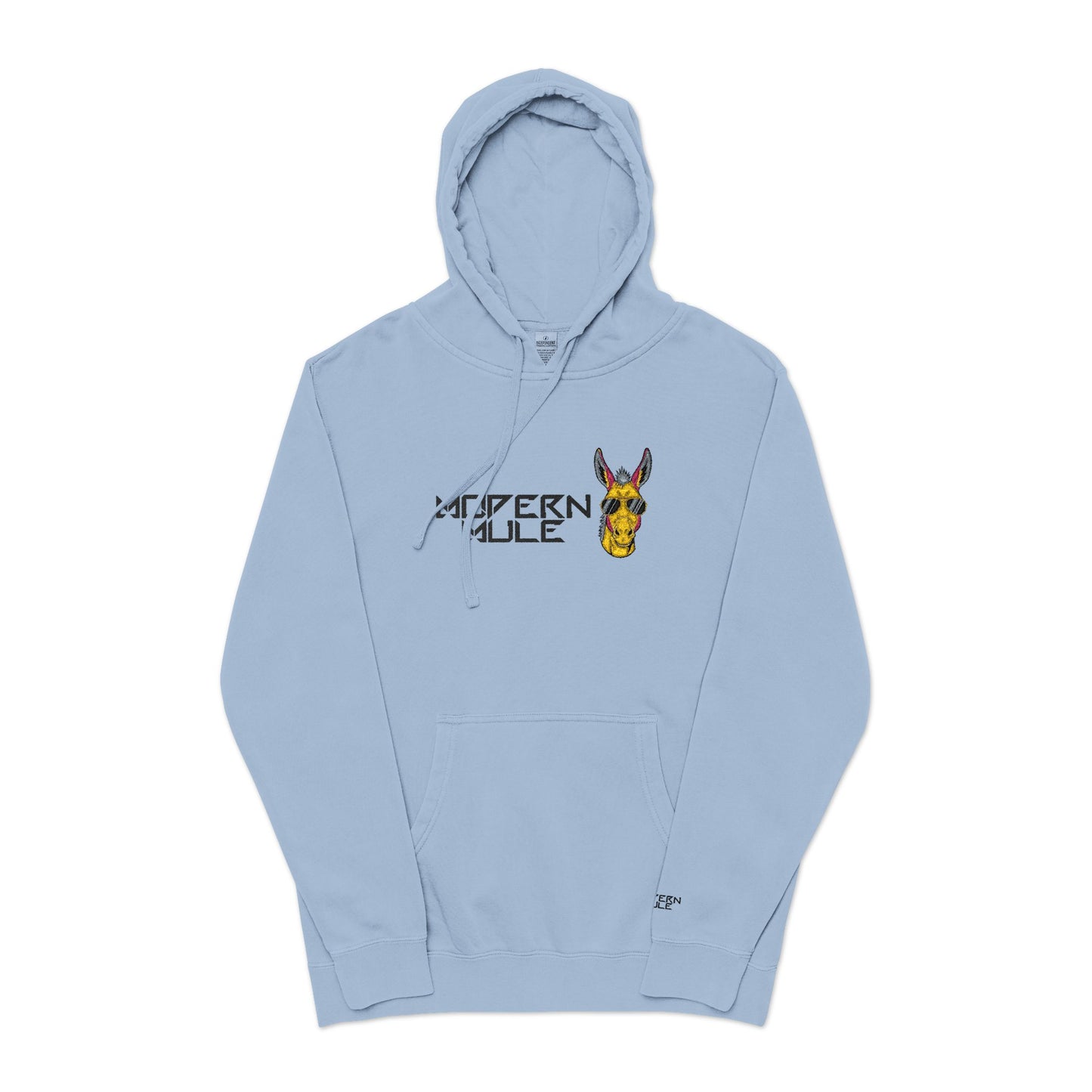 Modern Mule Funny Hoodie — Pigment-Dyed Casual Pullover