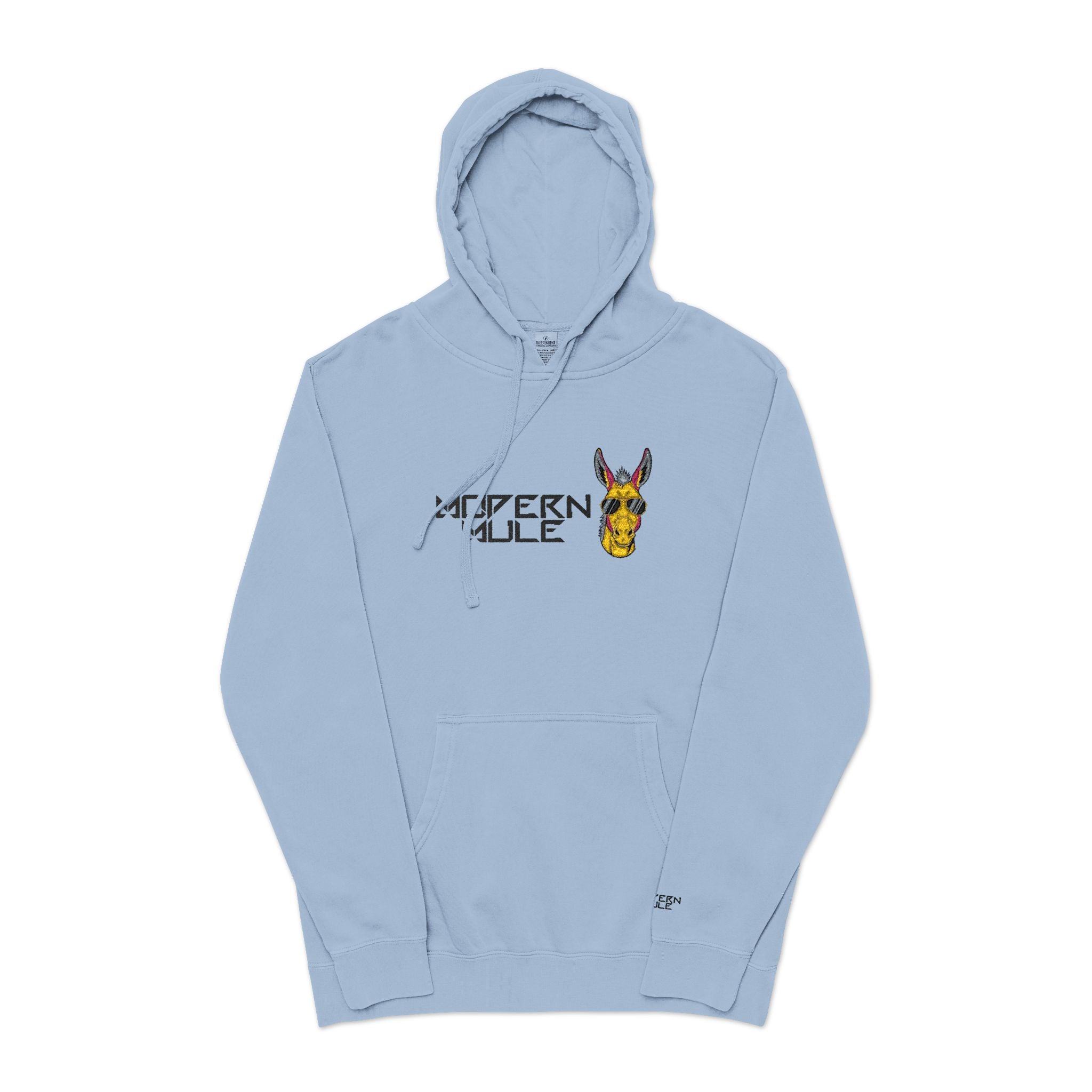 Modern Mule Funny Hoodie — Pigment-Dyed Casual Pullover