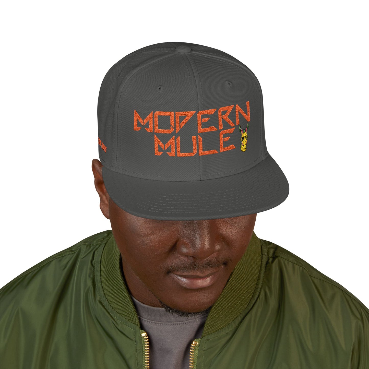 Snapback Hat — "Modern Mule Haulin' Auss" Embroidered Diesel Truck Design