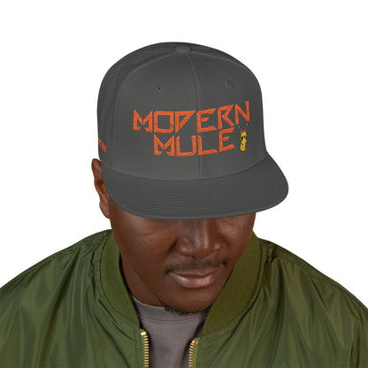 Snapback Hat — "Modern Mule Haulin' Auss" Embroidered Diesel Truck Design