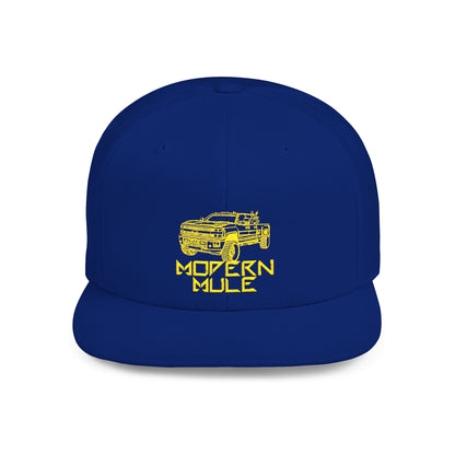 Modern Mule Diesel Truck Lime Green Logo Flat Bill Snapback