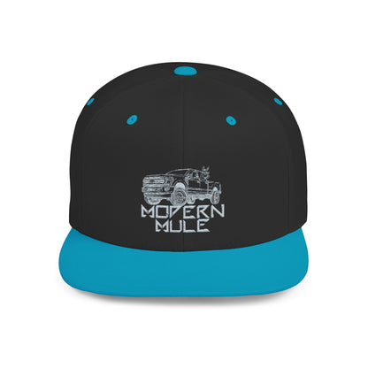 Teal Emblem Ford Diesel Truck Flat Bill Snapback — "Modern Mule"