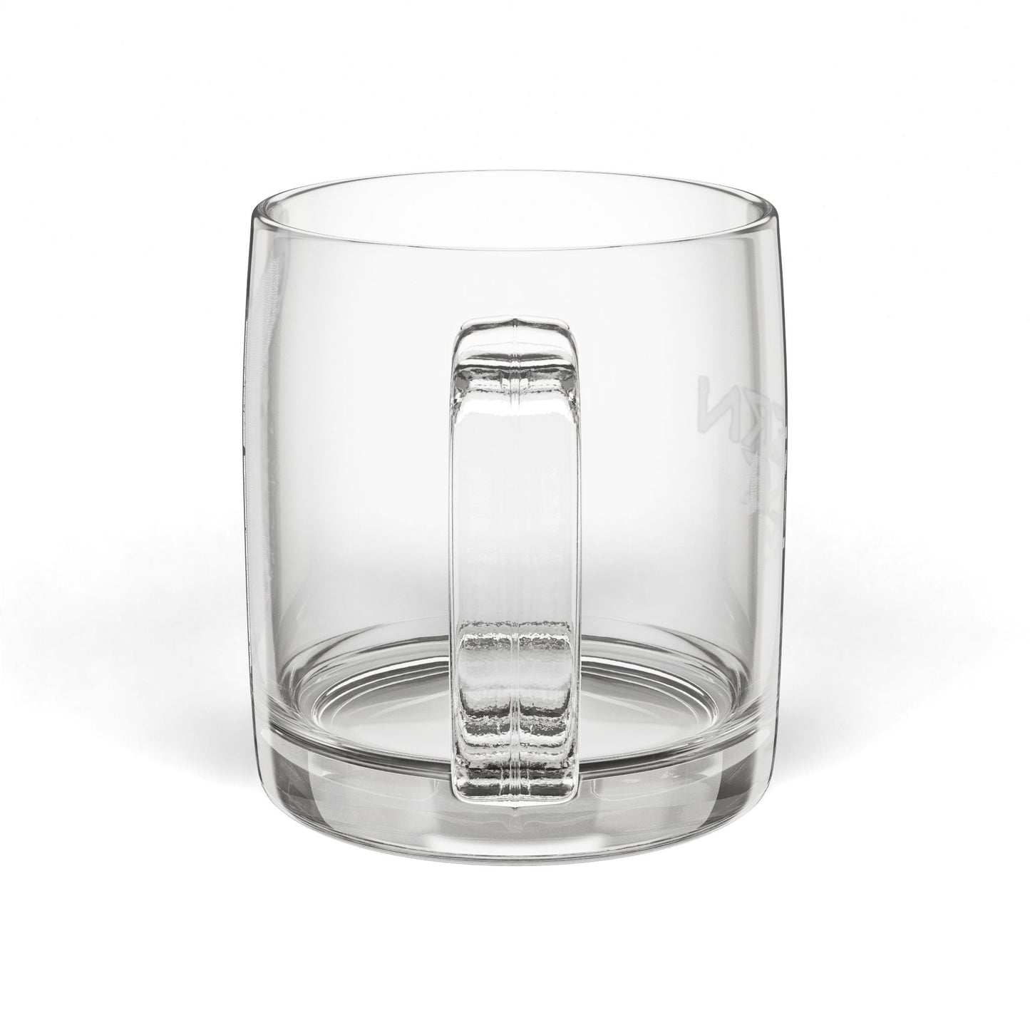 Engraved Glass Coffee Mug — Modern Mule Logo, 12.25 oz