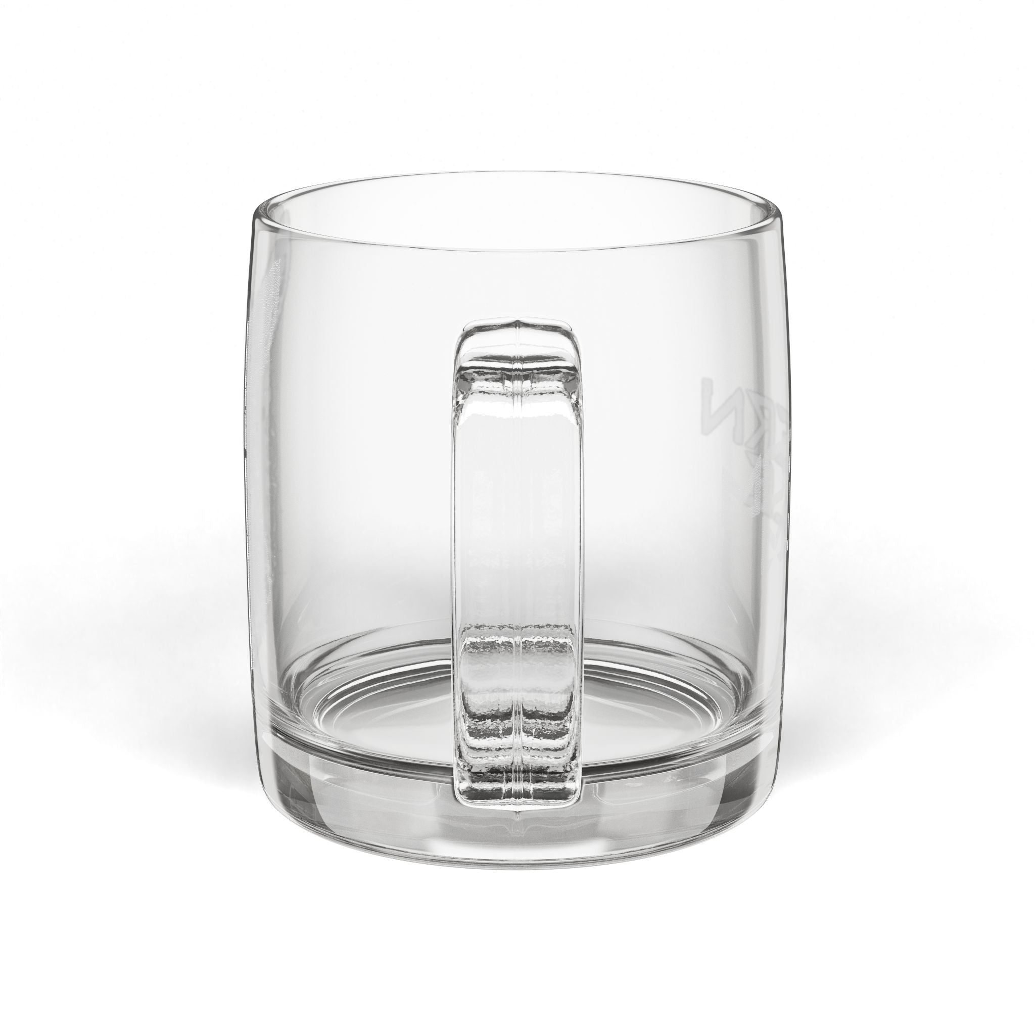 Engraved Glass Coffee Mug — Modern Mule Logo, 12.25 oz