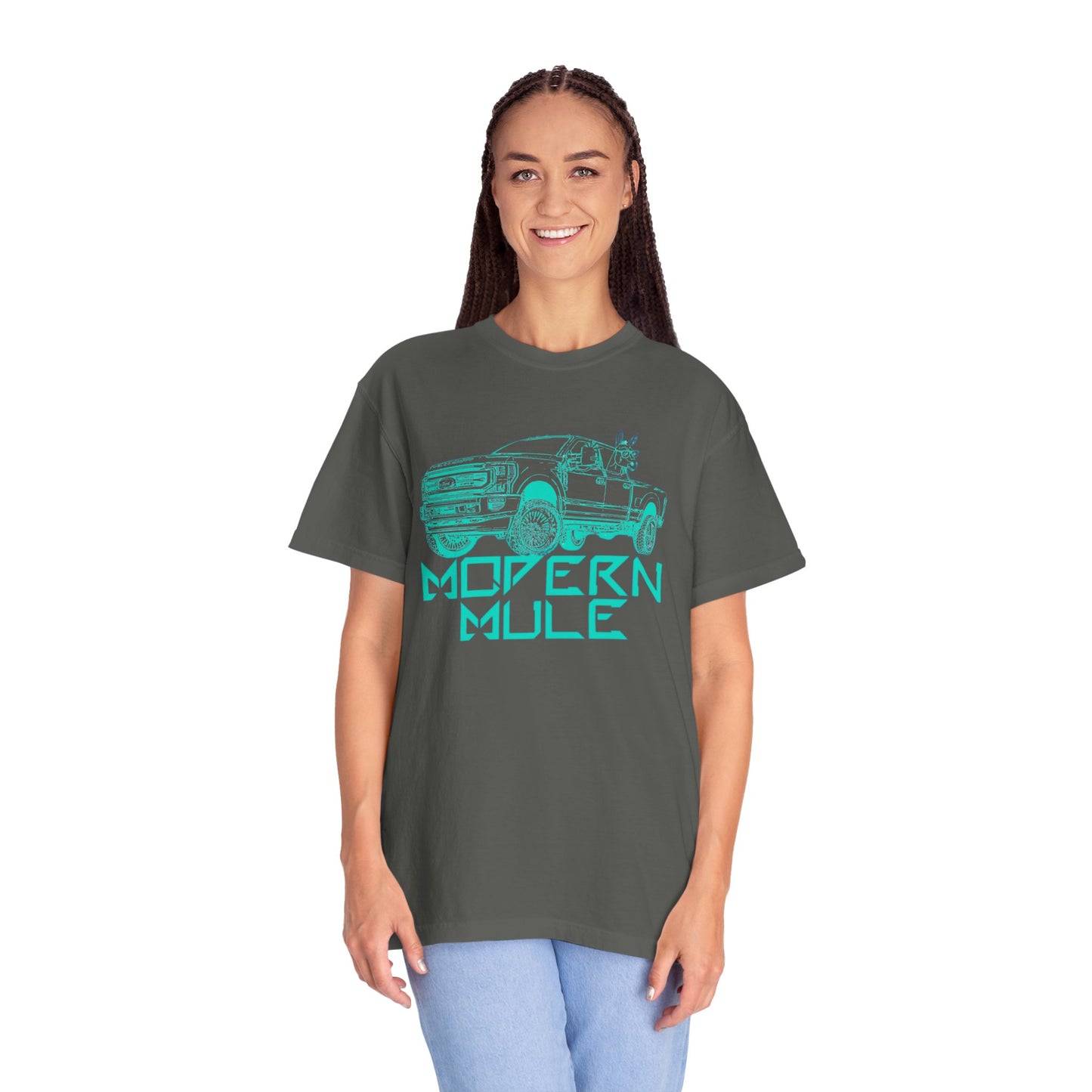 Modern Mule Truck T-Shirt — 'Modern Mule' Graphic Tee with Mini Donkey Back Art