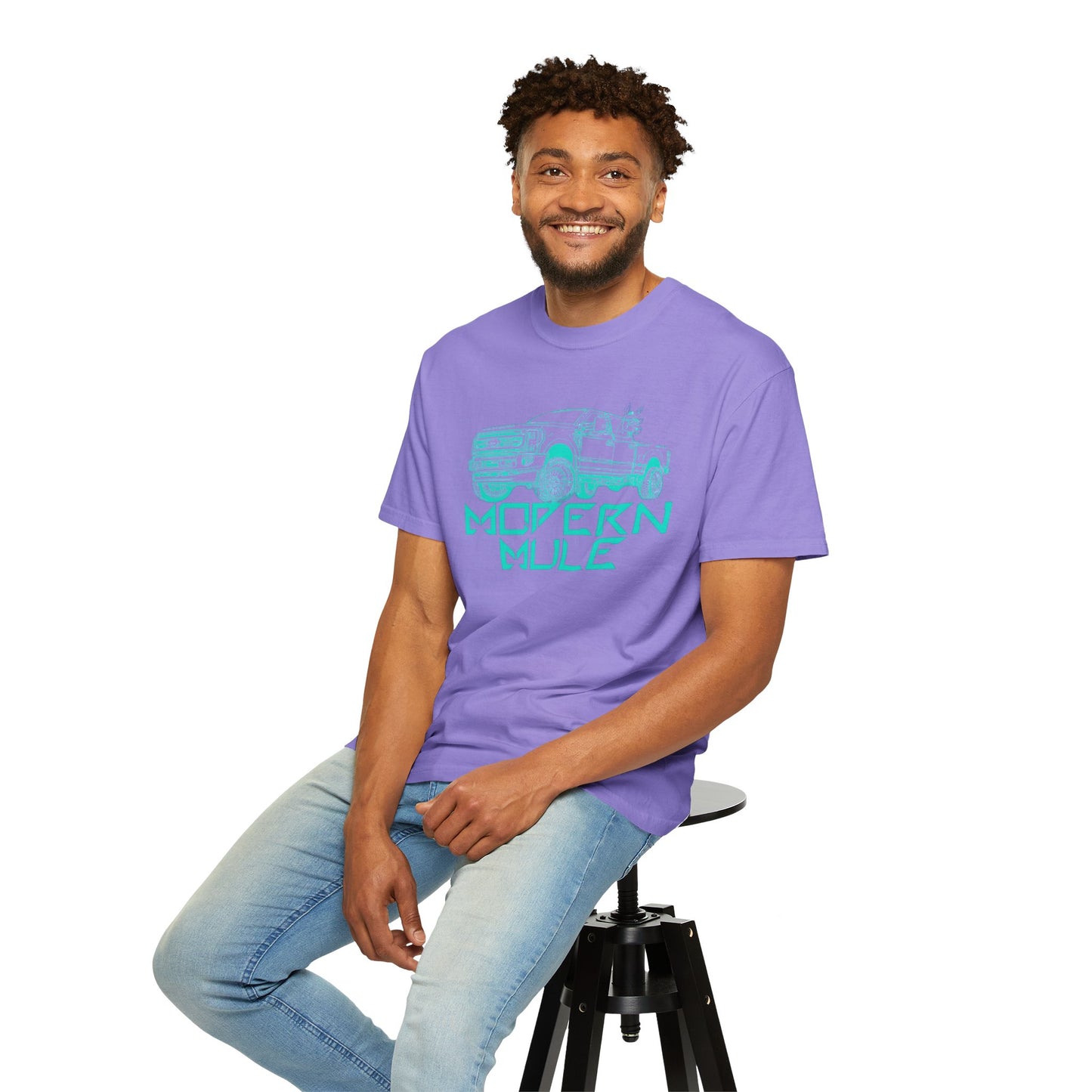 Modern Mule Truck T-Shirt — 'Modern Mule' Graphic Tee with Mini Donkey Back Art