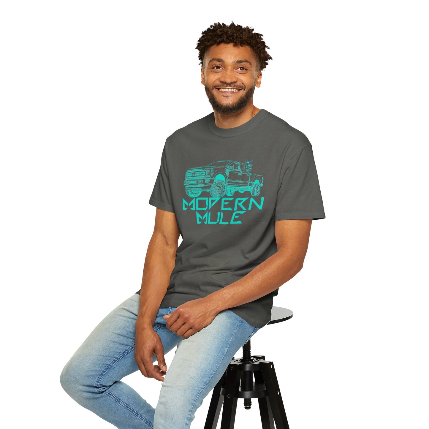 Modern Mule Truck T-Shirt — 'Modern Mule' Graphic Tee with Mini Donkey Back Art