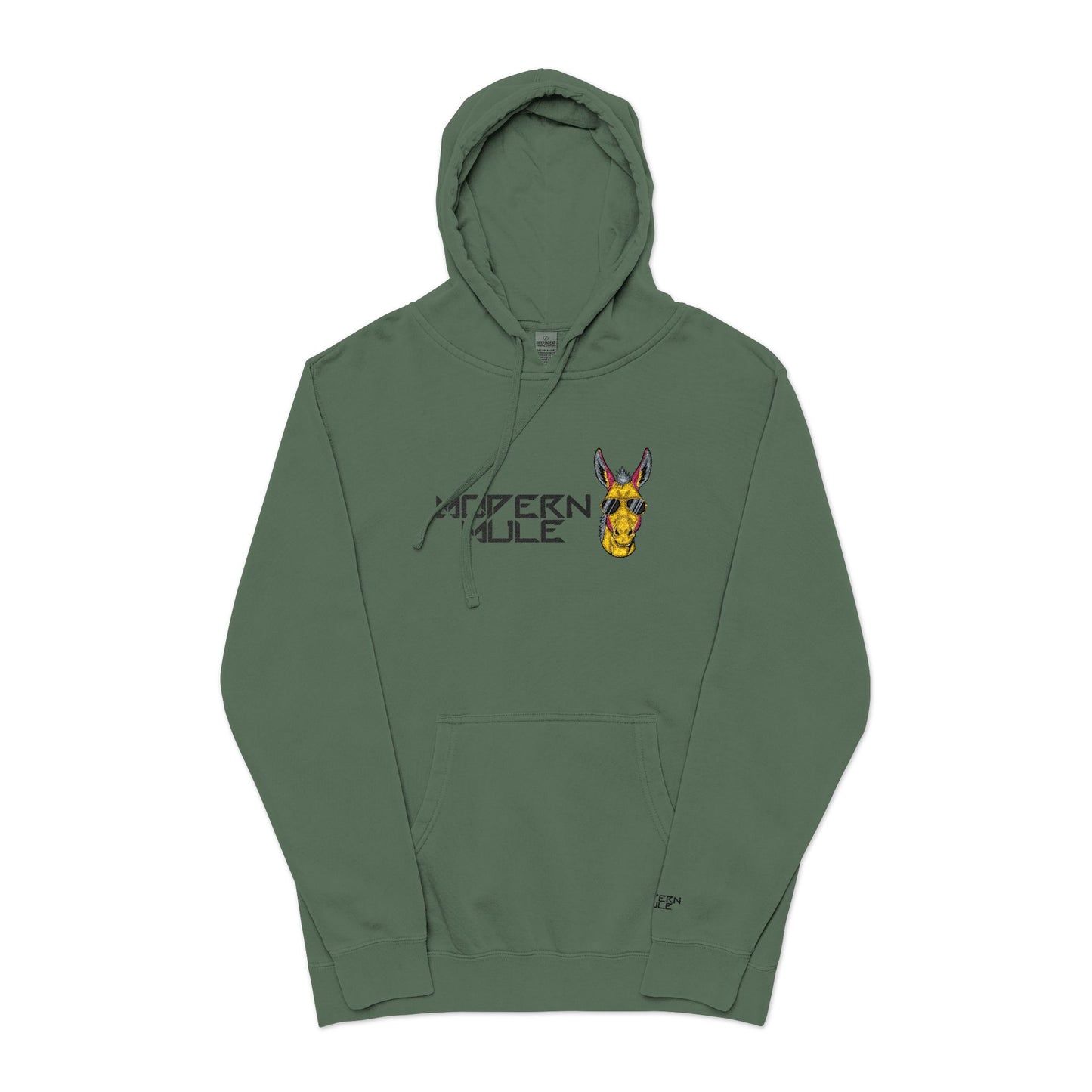 Modern Mule Funny Hoodie — Pigment-Dyed Casual Pullover