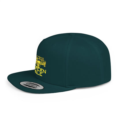 Modern Mule Diesel Truck Lime Green Logo Flat Bill Snapback