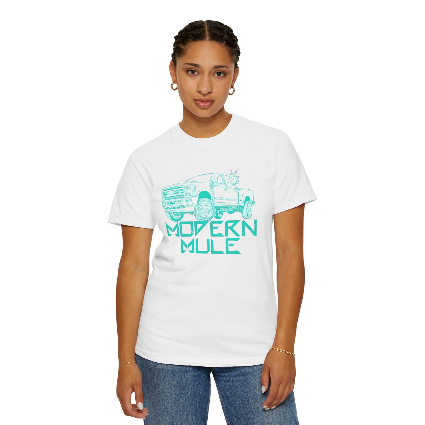 Modern Mule Truck T-Shirt — 'Modern Mule' Graphic Tee with Mini Donkey Back Art