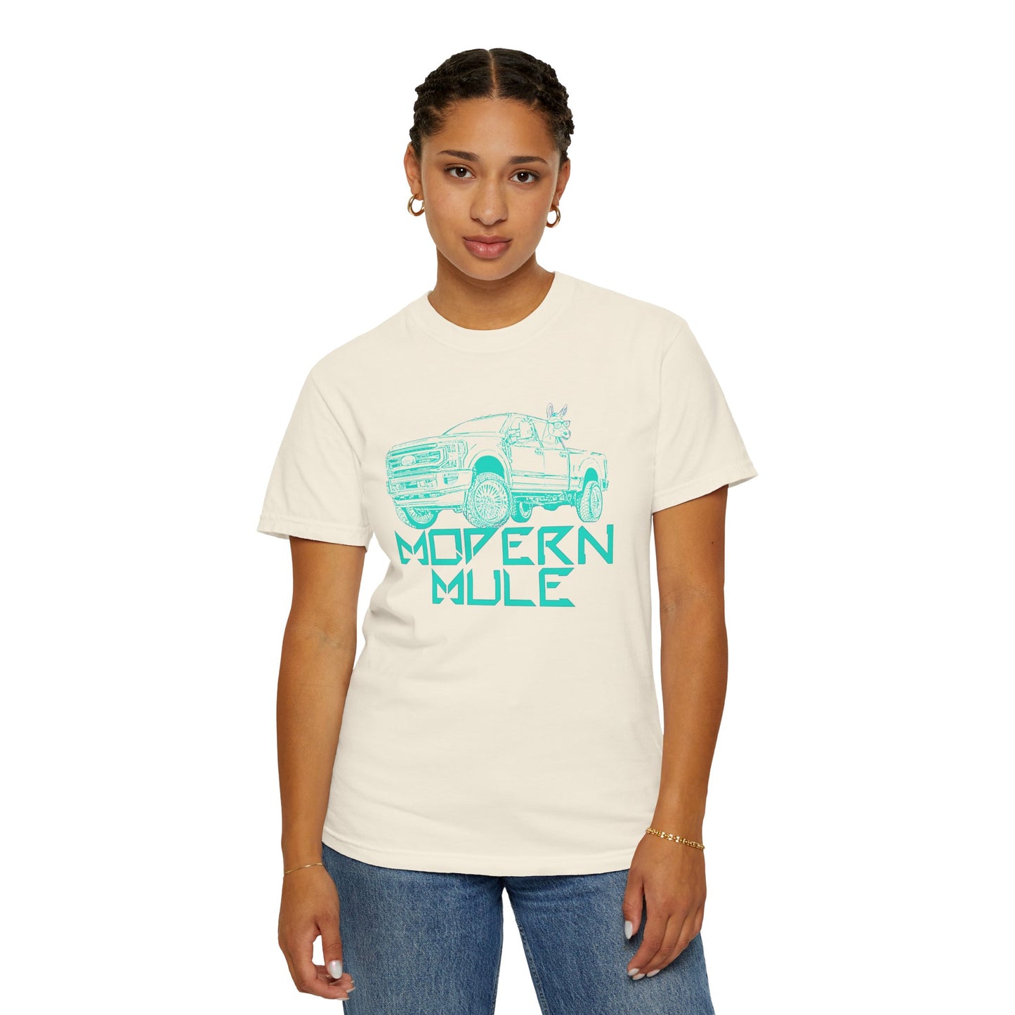 Modern Mule Truck T-Shirt — 'Modern Mule' Graphic Tee with Mini Donkey Back Art