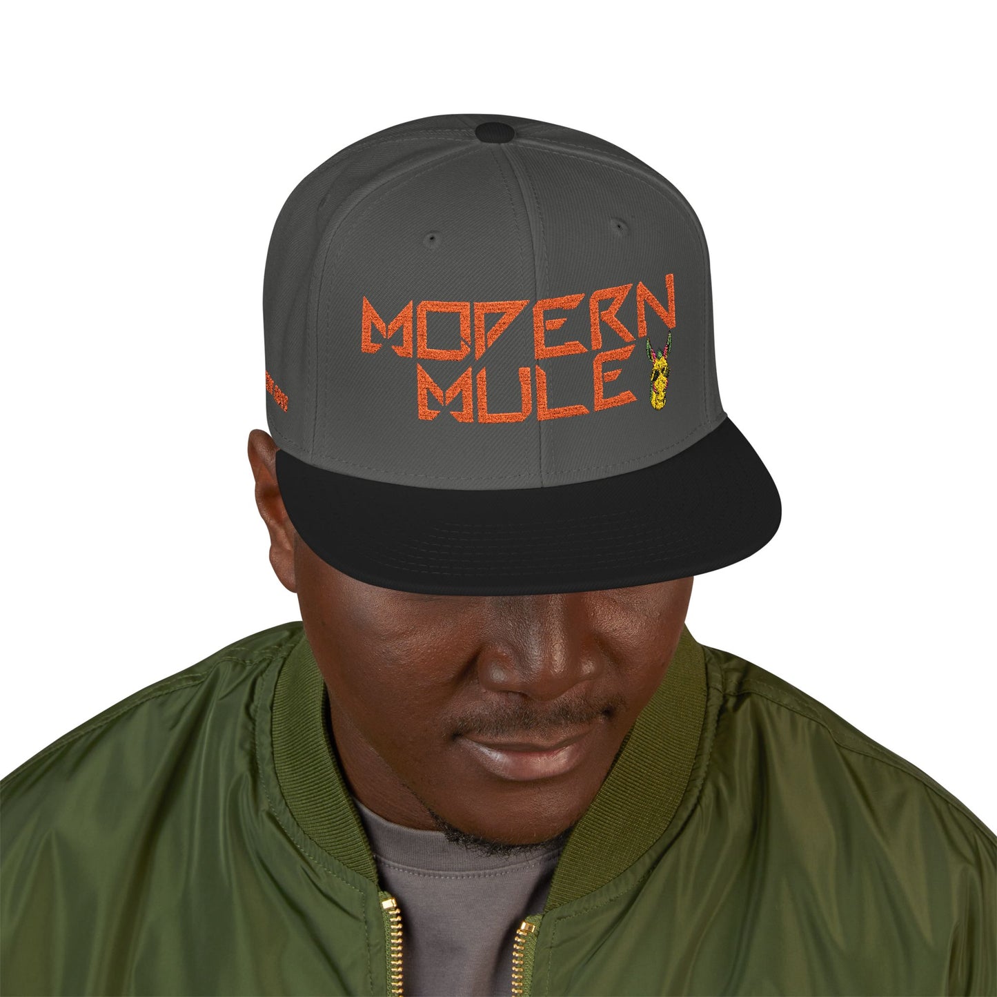 Snapback Hat — "Modern Mule Haulin' Auss" Embroidered Diesel Truck Design