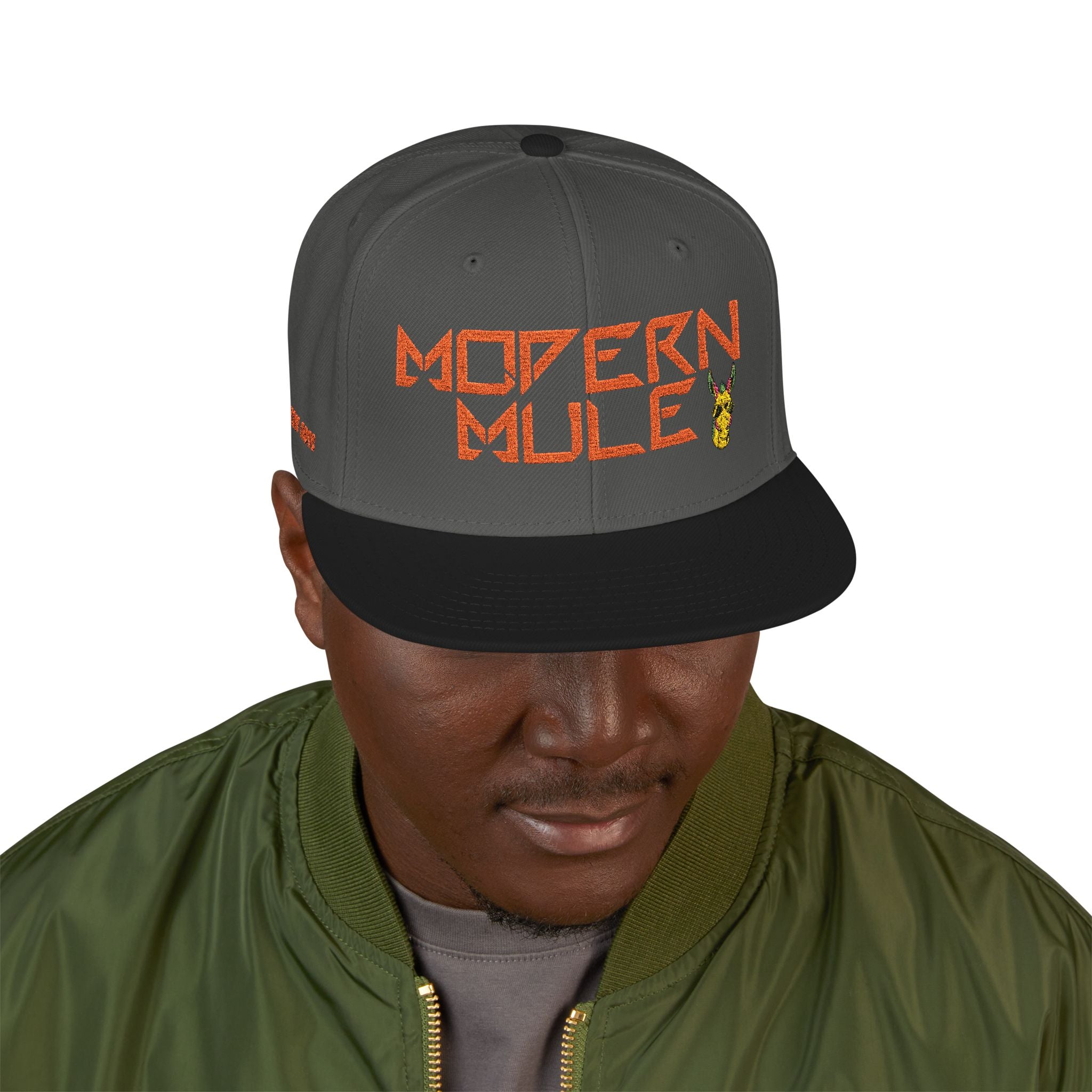 Snapback Hat — "Modern Mule Haulin' Auss" Embroidered Diesel Truck Design