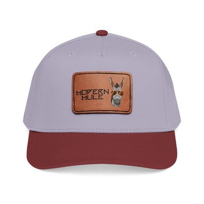 Mid Profile Baseball Cap with Leather Patch (Rectangle)