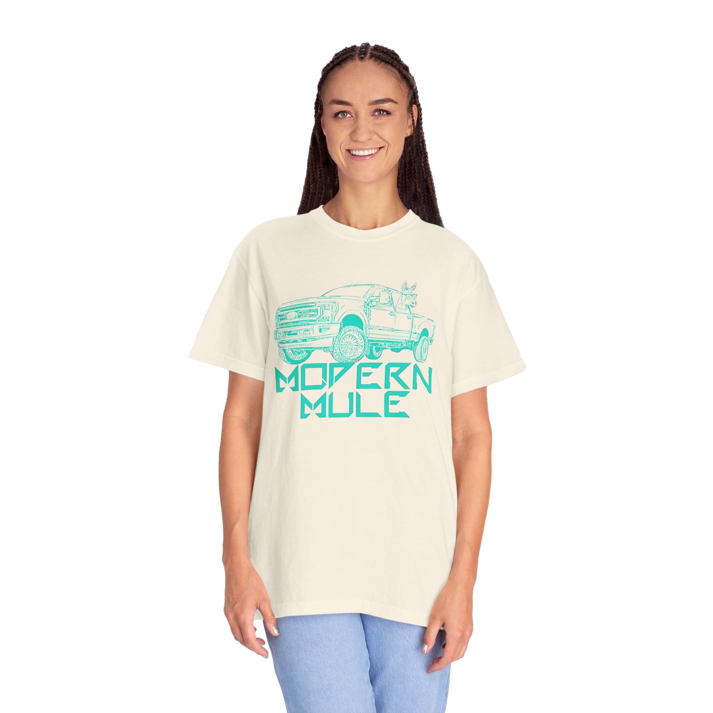 Modern Mule Truck T-Shirt — 'Modern Mule' Graphic Tee with Mini Donkey Back Art