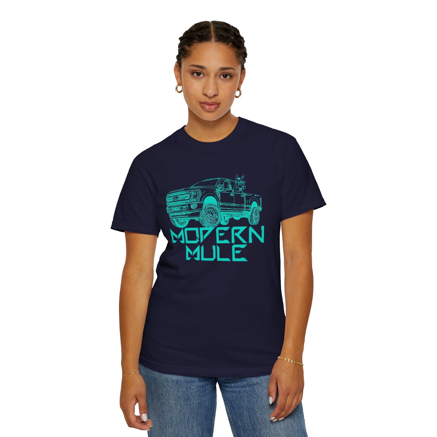 Modern Mule Truck T-Shirt — 'Modern Mule' Graphic Tee with Mini Donkey Back Art
