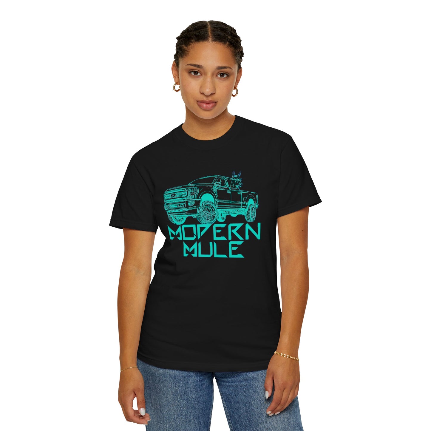 Modern Mule Truck T-Shirt — 'Modern Mule' Graphic Tee with Mini Donkey Back Art