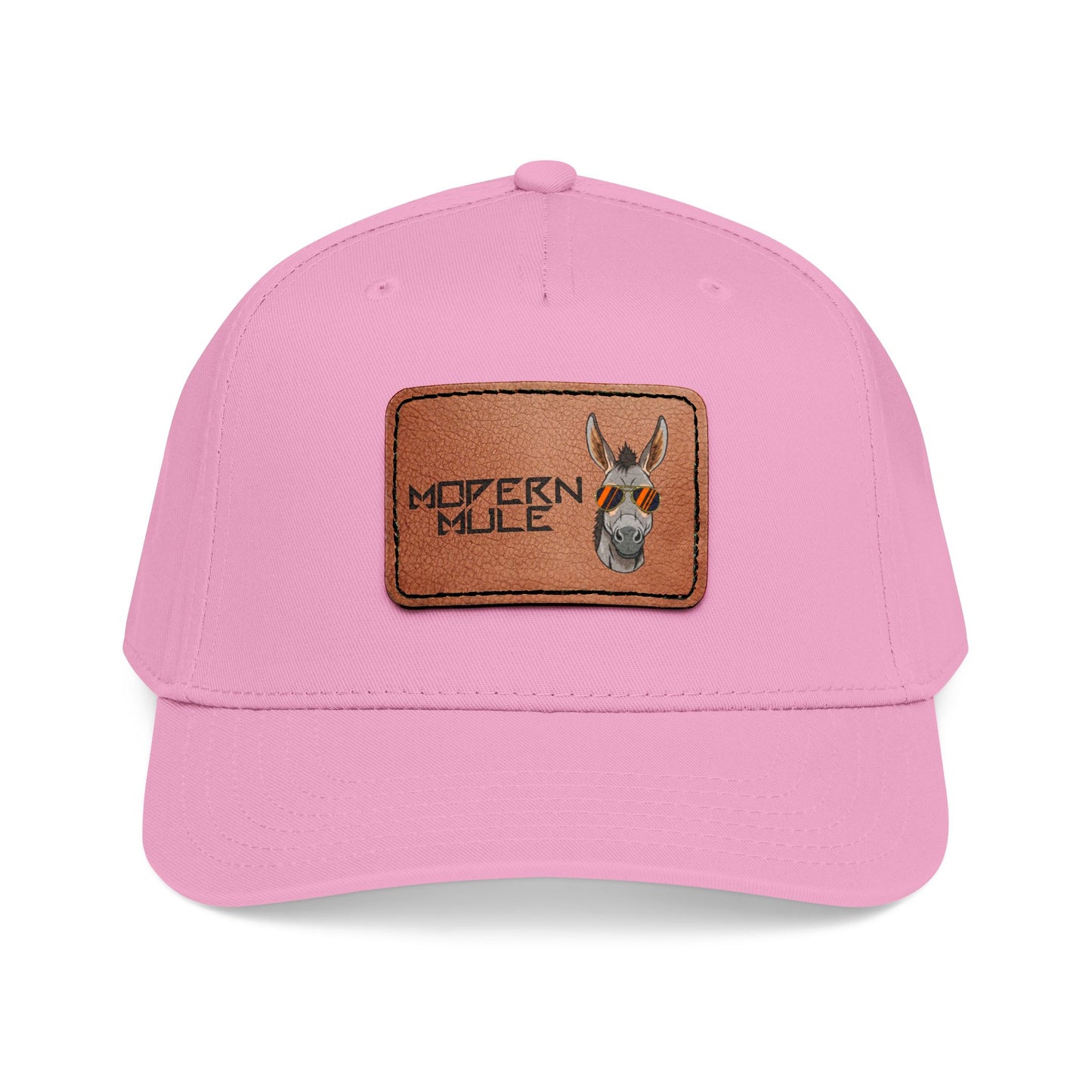 Mid Profile Baseball Cap with Leather Patch (Rectangle)
