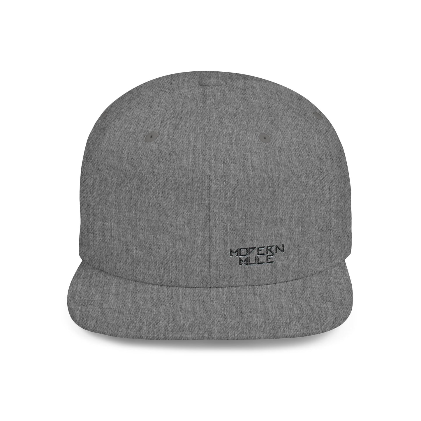 Modern Mule Flat Bill Snapback Hat — Minimal Embroidered Streetwear Cap