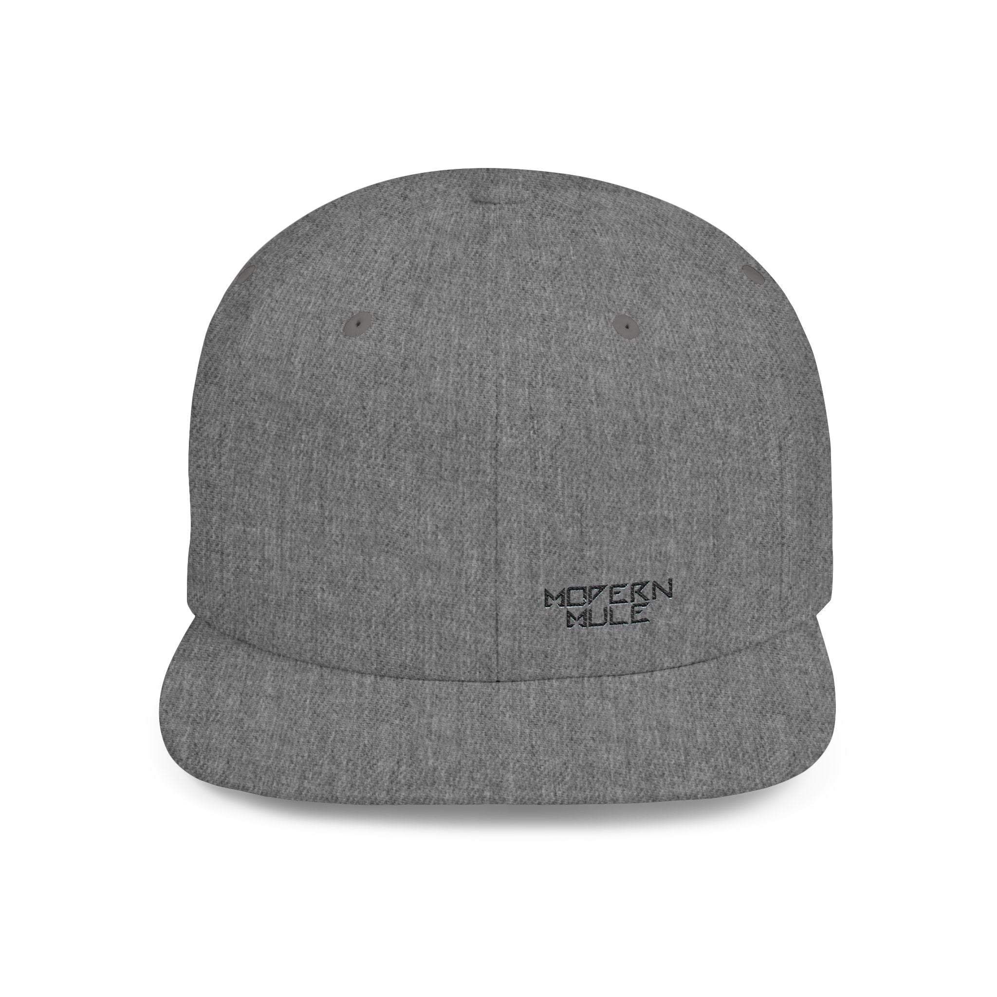 Modern Mule Flat Bill Snapback Hat — Minimal Embroidered Streetwear Cap