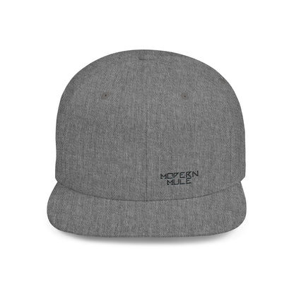 Modern Mule Flat Bill Snapback Hat — Minimal Embroidered Streetwear Cap