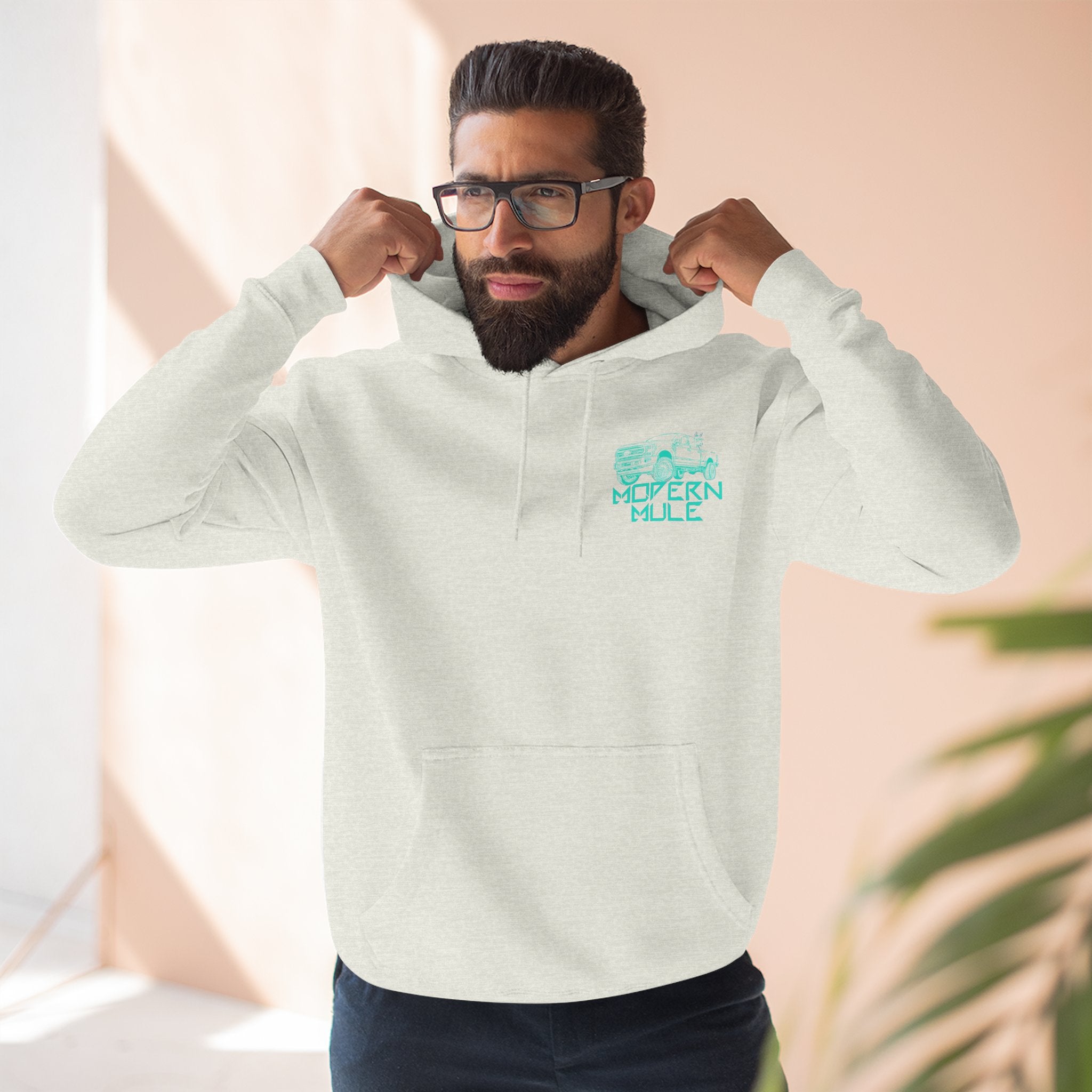 Modern Mule Logo Hoodie — Minimal Graphic Fleece Pullover