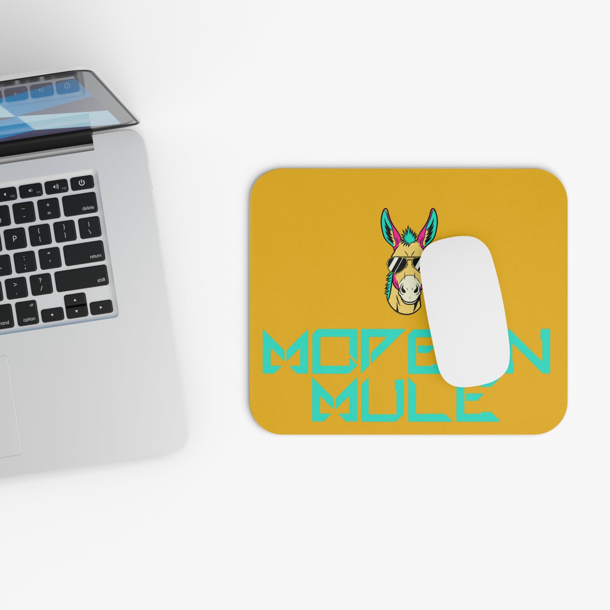 Modern Mule Mouse Pad — Retro Graphic Desk Mat with 'Modern Mule' Text