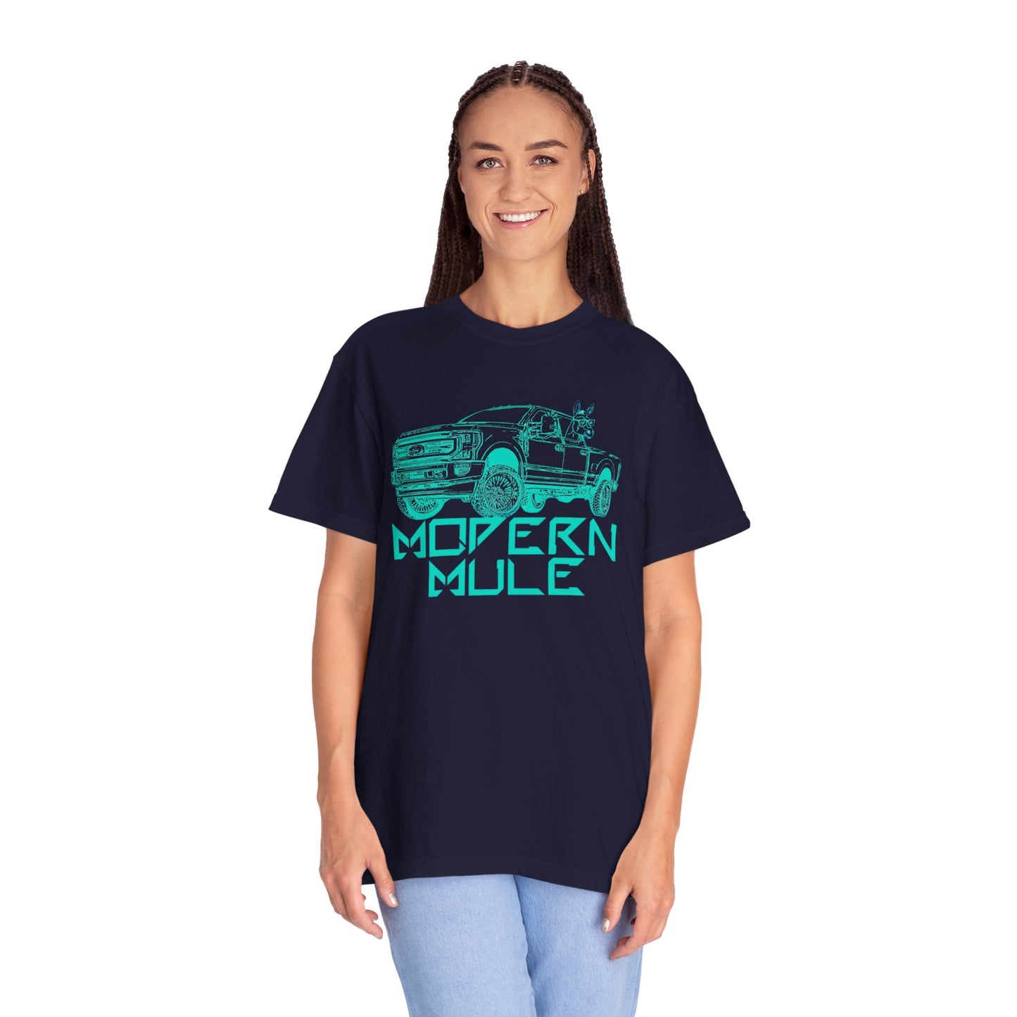 Modern Mule Truck T-Shirt — 'Modern Mule' Graphic Tee with Mini Donkey Back Art