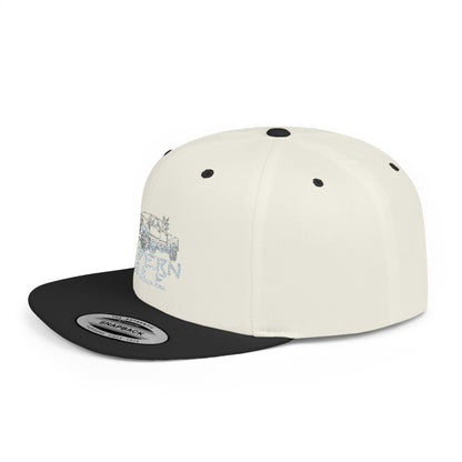 Teal Emblem Ford Diesel Truck Flat Bill Snapback — "Modern Mule"
